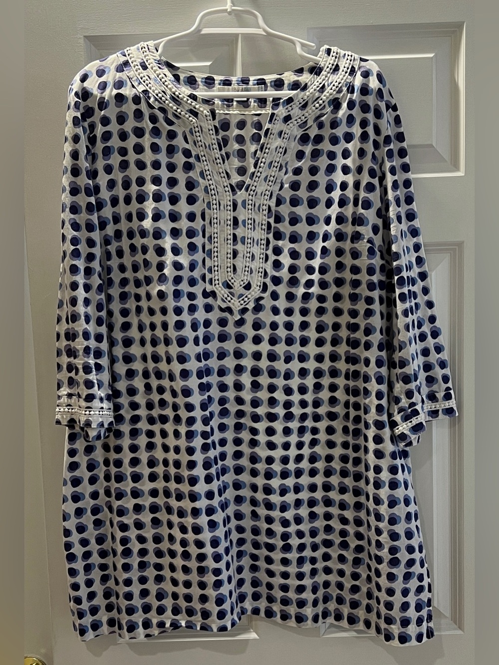 Boden Blue Dot Tunic Top